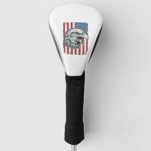 Patriotic Eagle American Flag Vintage Engraving_1 Golf Head Cover