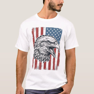Patriotic Eagle American Flag Vintage Engraving_1 T-Shirt