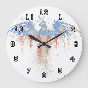 Patriotic Eagle American Flag Wall Clock