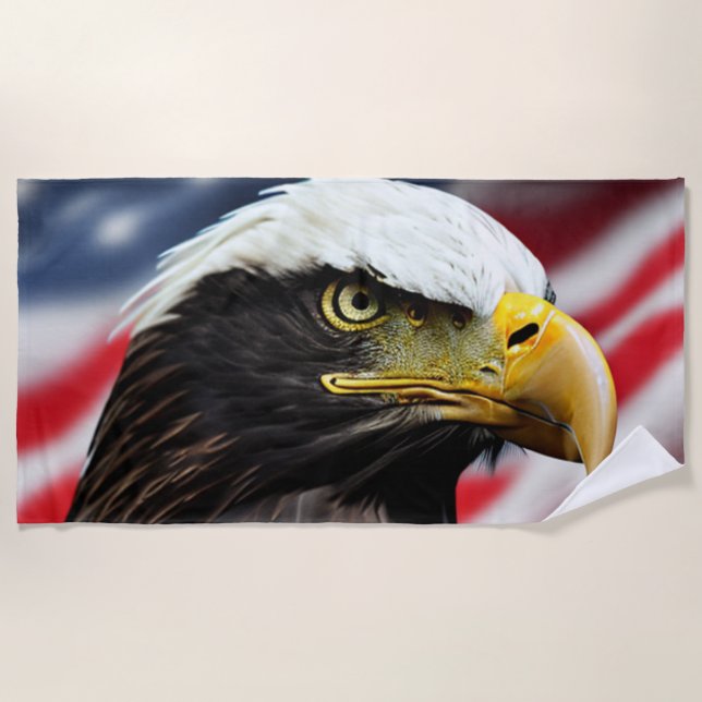 Patriotic/Eagle/American/USA  Beach Towel (Front)