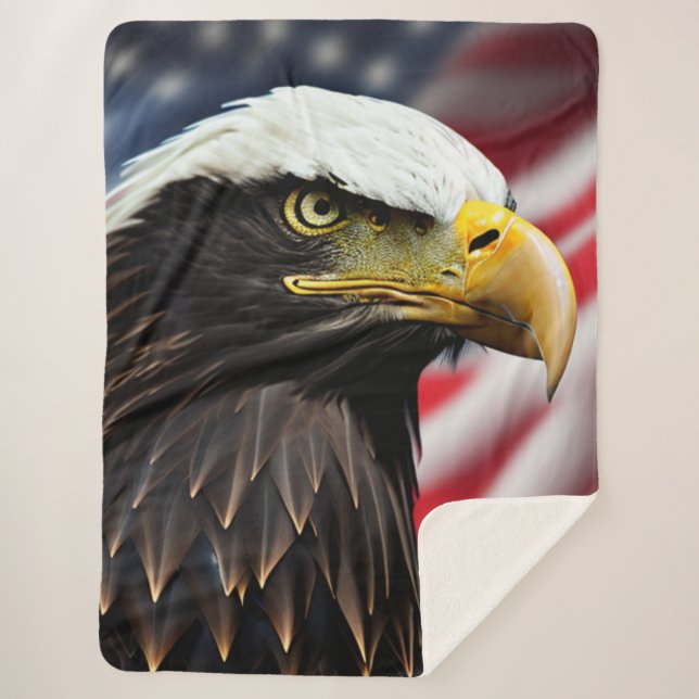 Patriotic/Eagle/American/USA  Sherpa Blanket (Front)