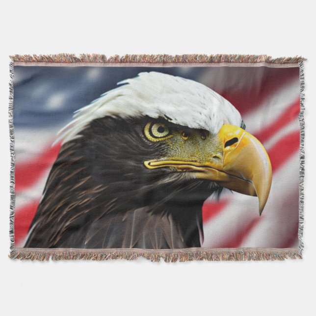 Patriotic/Eagle/American/USA  Throw Blanket (Front)