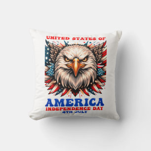 Patriotic Eagle Americana Throw Pillow