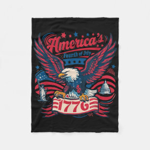 Patriotic Eagle And 1776 Banner Independence Desig Fleece Blanket