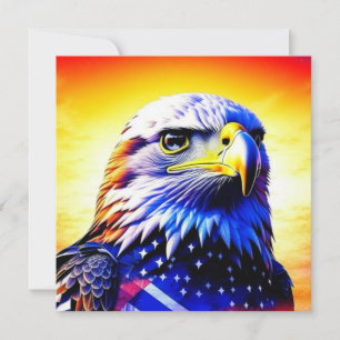 Patriotic Eagle and American Flag  Card