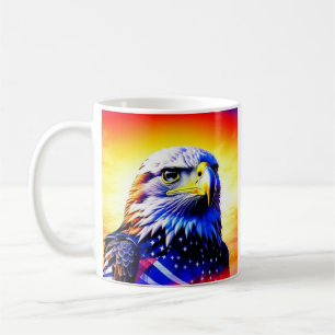 Patriotic Eagle and American Flag  Coffee Mug