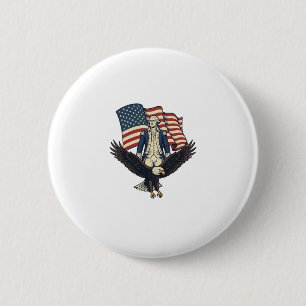 Patriotic Eagle and Colonial General Vintage Vecto 6 Cm Round Badge