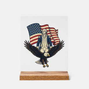 Patriotic Eagle and Colonial General Vintage Vecto Acrylic Sign