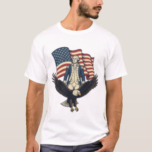 Patriotic Eagle and Colonial General Vintage Vecto T-Shirt