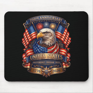 Patriotic eagle and flag 250 years 1776-2026 4th mouse pad
