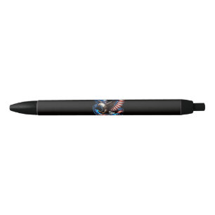 Patriotic Eagle and Flag 250 Years 1776-2026 Black Ink Pen