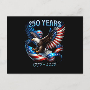 Patriotic Eagle and Flag 250 Years 1776-2026 Holiday Postcard