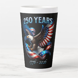 Patriotic Eagle and Flag 250 Years 1776-2026 Latte Mug