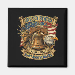 Patriotic Eagle and Flag 250 Years American 4th of Magnet