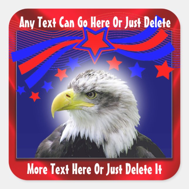 Patriotic Eagle And Stars Stickers (Front)