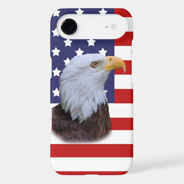 Patriotic  Eagle and USA Flag  Customisable Case-Mate iPhone Case (Back)