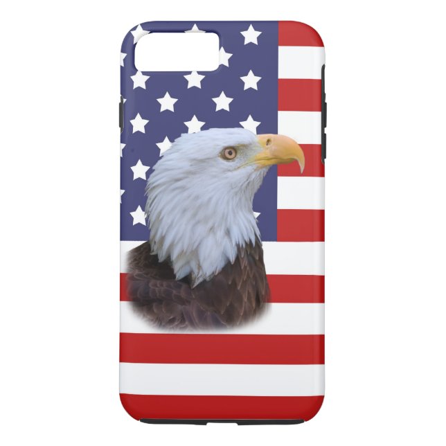 Patriotic  Eagle and USA Flag  Customisable Case-Mate iPhone Case (Back)