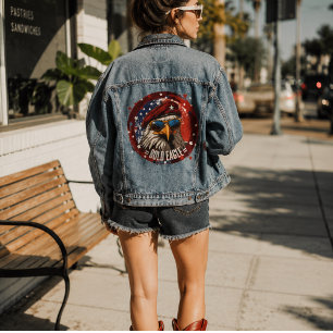 Patriotic Eagle Beret Denim Jacket