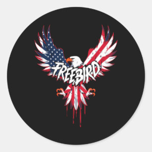Patriotic Eagle Bird Usa Aamerican Flag 4th Of Classic Round Sticker