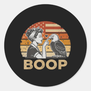Patriotic Eagle Boop 4th Of July Funny Pin-Up Girl Classic Round Sticker