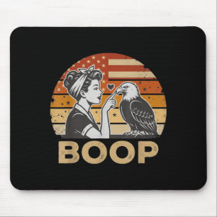 Patriotic Eagle Boop 4th Of July Funny Pin-Up Girl Mouse Pad