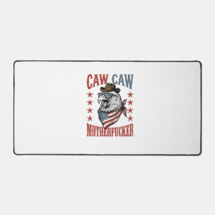 Patriotic Eagle Caw Caw Vintage Funny Shirt Design Desk Mat