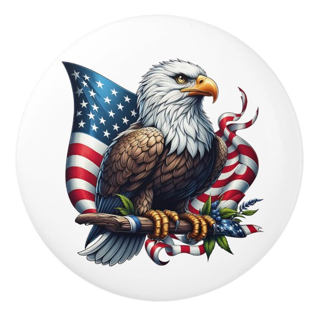 Patriotic Eagle Ceramic Knob (Front)