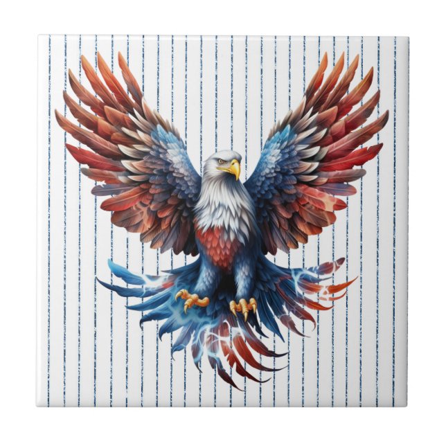 Patriotic Eagle Ceramic Tile (Front)