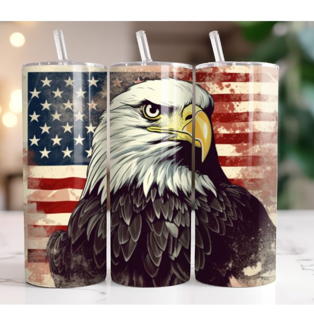 Patriotic Eagle Design Thermal Tumbler  (Eagle Thermal Tumbler)