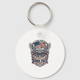 Patriotic Eagle Engine Biker Road Freedom Patriot Key Ring
