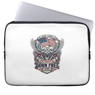 Patriotic Eagle Engine Biker Road Freedom Patriot Laptop Sleeve