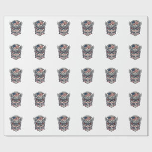 Patriotic Eagle Engine Biker Road Freedom Patriot Wrapping Paper