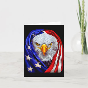 Patriotic Eagle Face Aamerican Flag Independence Card