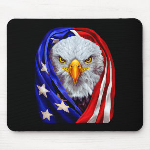 Patriotic Eagle Face Aamerican Flag Independence Mouse Pad