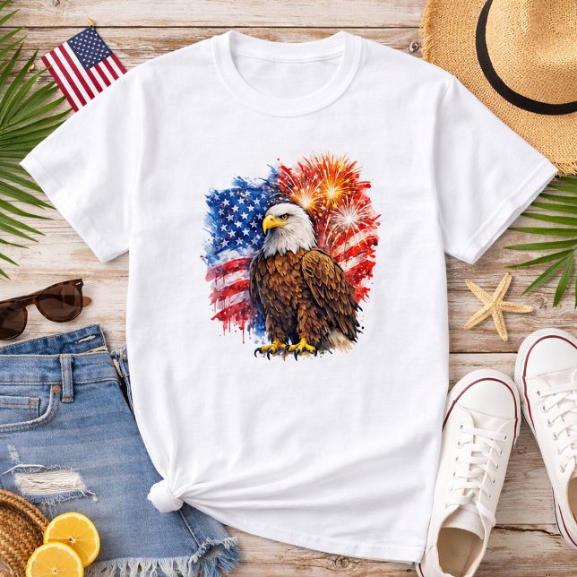 Patriotic Eagle Fireworks  T-Shirt (Creator Uploaded)