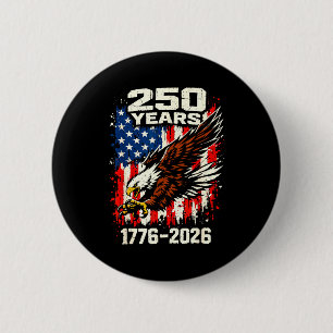 Patriotic eagle flag 250th anniversary usa 6 cm round badge