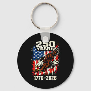 Patriotic eagle flag 250th anniversary usa key ring