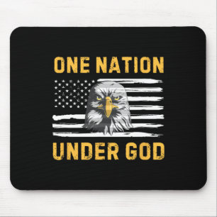 Patriotic Eagle Flag 4th Of July One Nation Under Mouse Pad