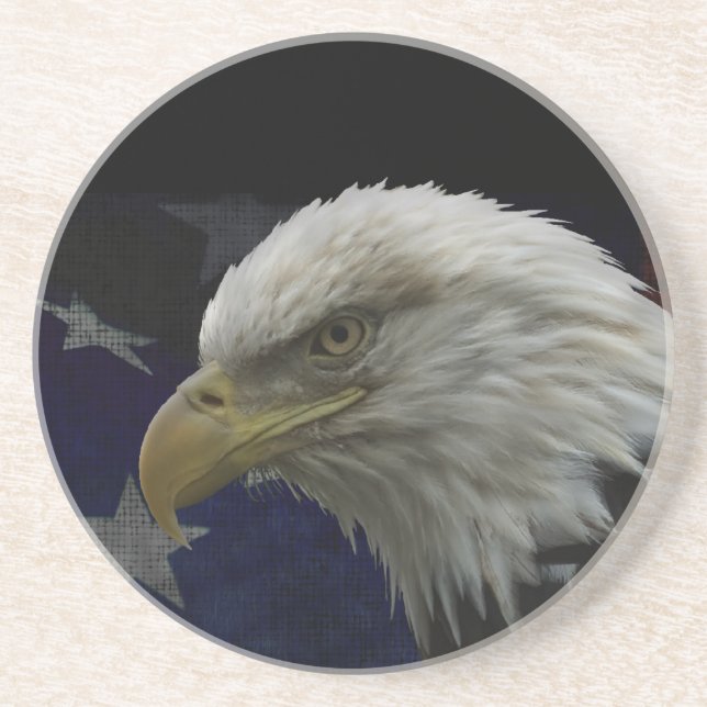 Patriotic Eagle & Flag Coaster (Front)
