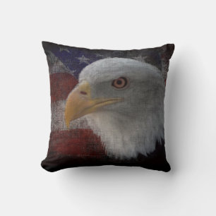 Patriotic Eagle & Flag Cushion