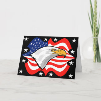 Patriotic Eagle Flag Greeting Card
