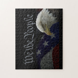Patriotic Eagle & Flag Jigsaw Puzzle
