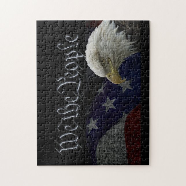 Patriotic Eagle & Flag Jigsaw Puzzle (Vertical)