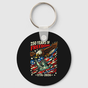Patriotic eagle flag liberty 1776-2026 250 years key ring