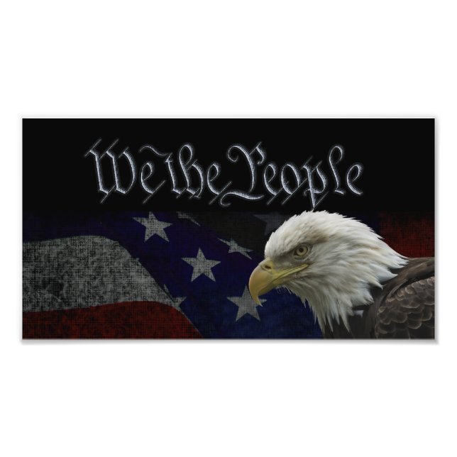 Patriotic Eagle & Flag Photo Print (Front)