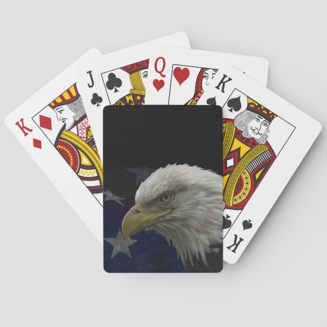 Patriotic Eagle & Flag Playing Cards (Back)