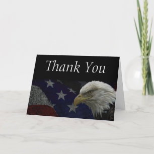 Patriotic Eagle & Flag Thank You Card