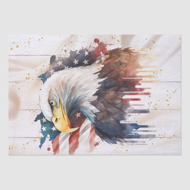 Patriotic Eagle Flag Tissue Paper (Front)