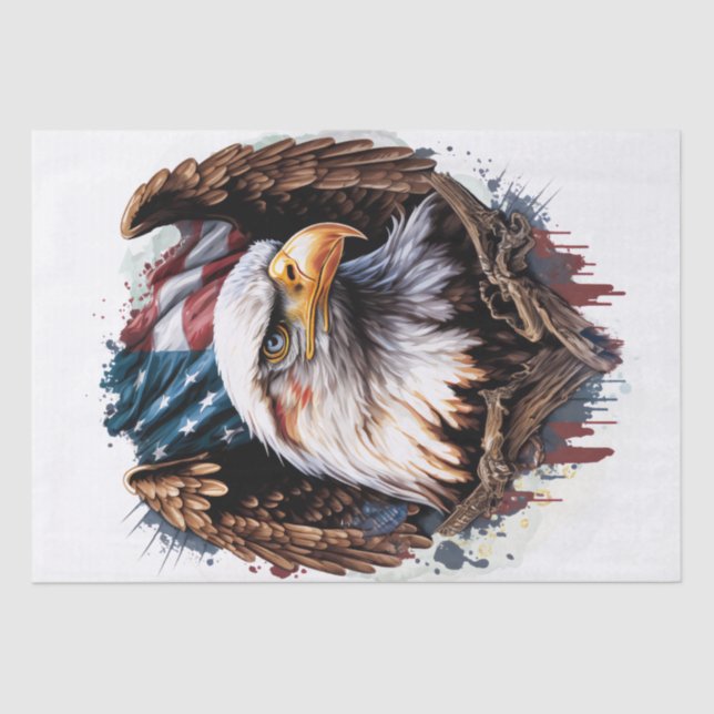 Patriotic Eagle Flag Tissue Paper (Front)