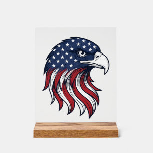 Patriotic Eagle Flag Vector Design for White Shirt Acrylic Sign